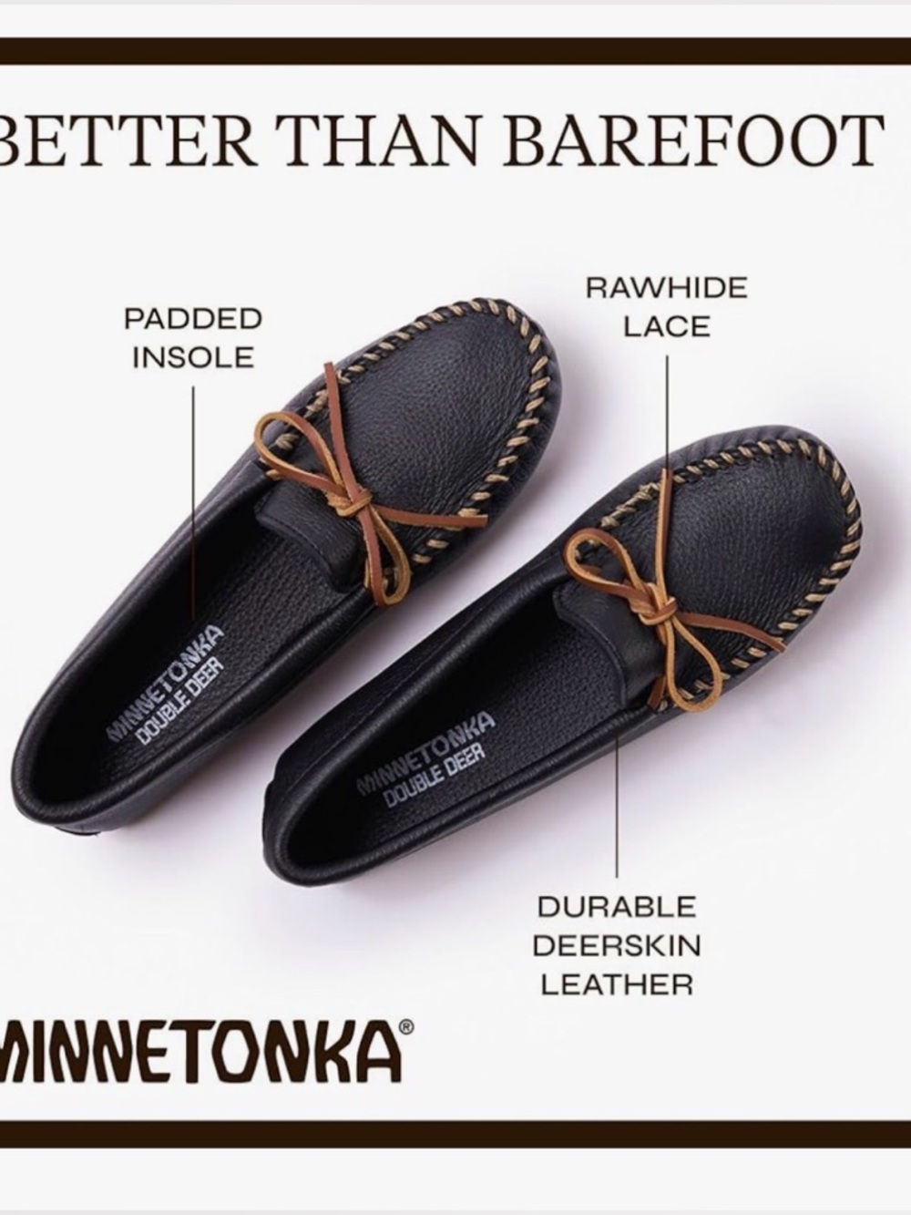Minnetonka Men's Double Deerskin Softsole Moccasins Size 12 - Picture 2 of 10